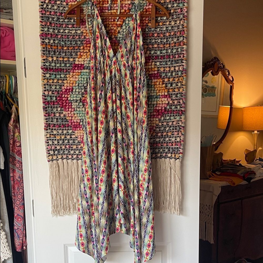 Colorful Patterned Halter Dress